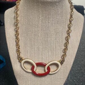 Elegant 90s Gold and Red Chain Necklace